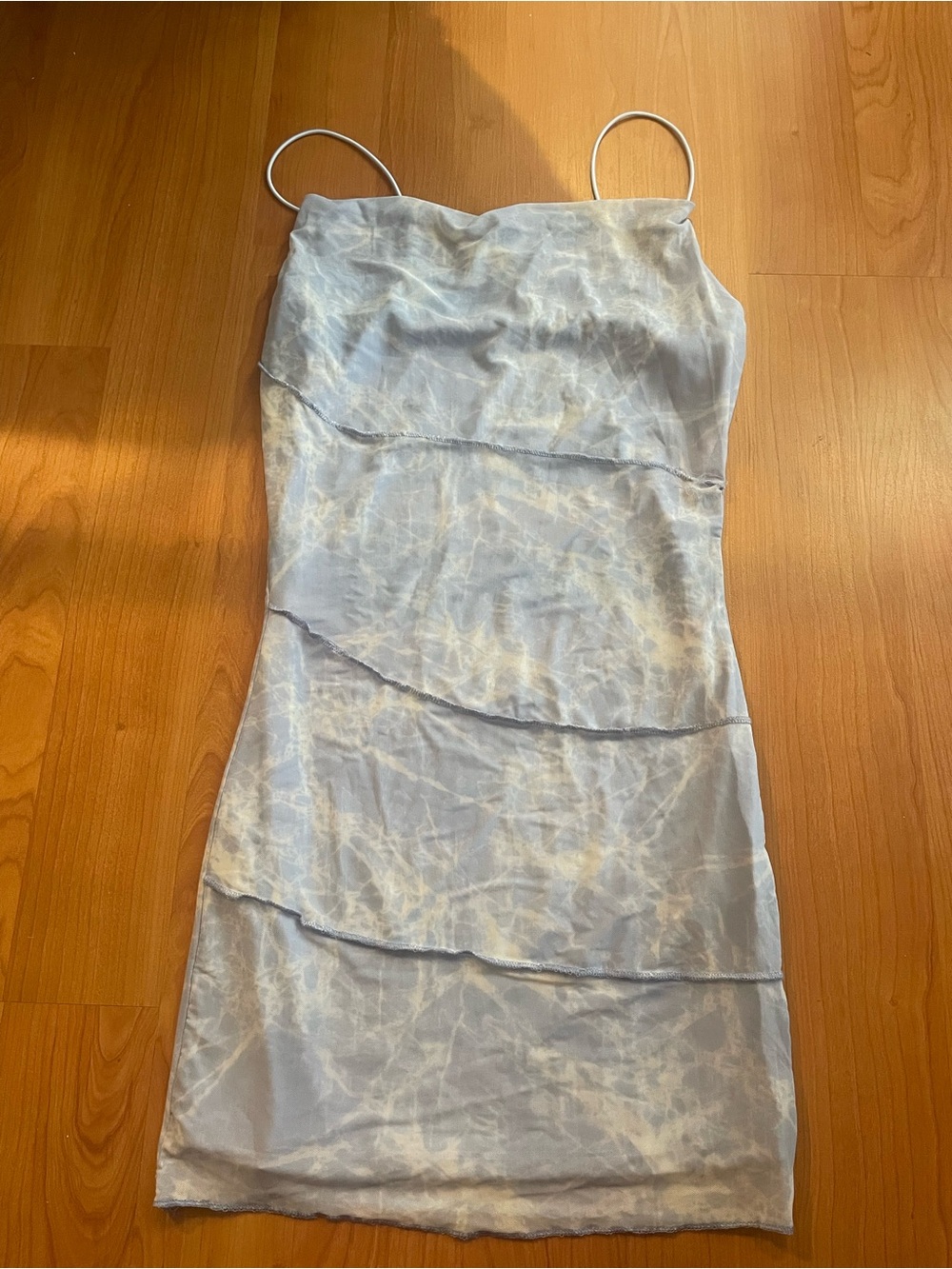Forever21 Light Blue Mini Bodycon Dress with Spaghetti Straps Medium
